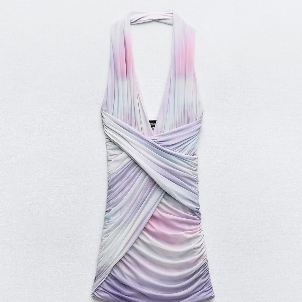 Zara NWT purple water color dress